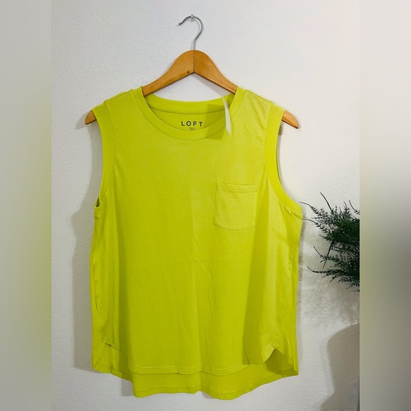 LOFT Tops - Loft Women’s Neon Yellow Sleeveless Top Size Medium NWT